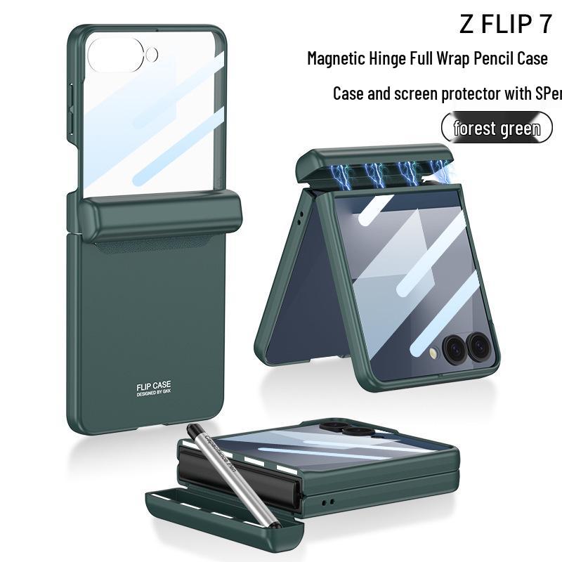 Магнитный чехол Samsung Z Flip7 с держателем для стилуса и защитным корпусом для Flip6