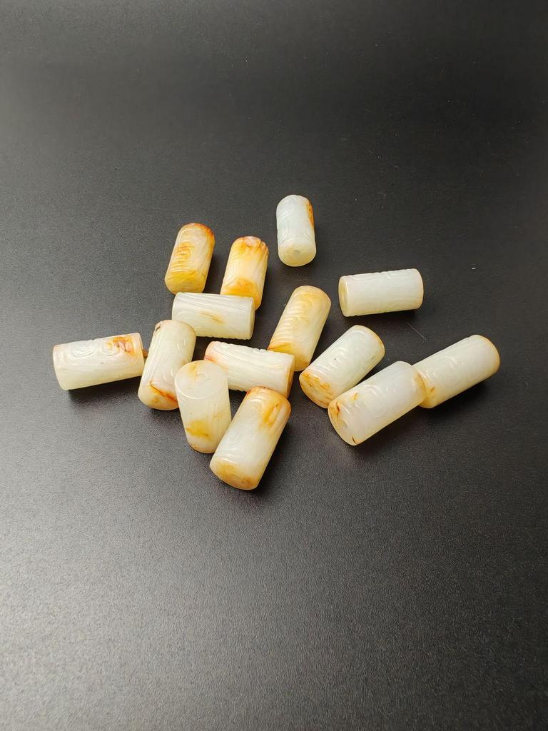 Натуральный Хэтяньский нефрит, квадратные цилиндрические бусины, 22 мм x 1,1 мм, DIY свободные аксессуары для нанизывания в старинном стиле