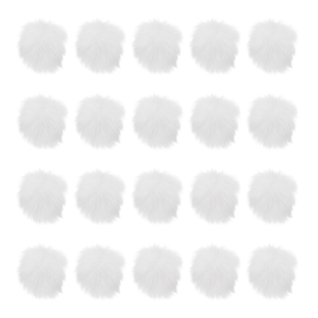 20 шт. помпонов из искусственного меха для шапок, пушистые мягкие меховые помпоны с эластичной петлей для брелока, вязаных шапок, шарфов, перчаток для DIY