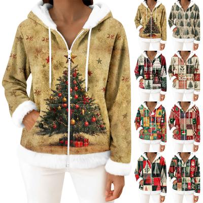 Женский повседневный модный кардиган с капюшоном на молнии из флиса с длинными рукавами