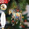 2D Акриловая Лошадь Подвеска-Шарм на Зеркало Заднего Вида Автомобиля Рождественская Елка Рюкзак Подвесное Украшение Вечеринка Новогоднее Украшение Подвесное