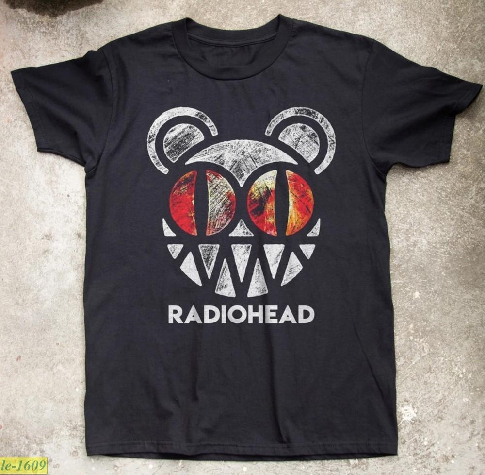 Radiohead Bear Logo Rock Band Rare Black Unisex Tshirt Size S5XL Unisex T-Shirt