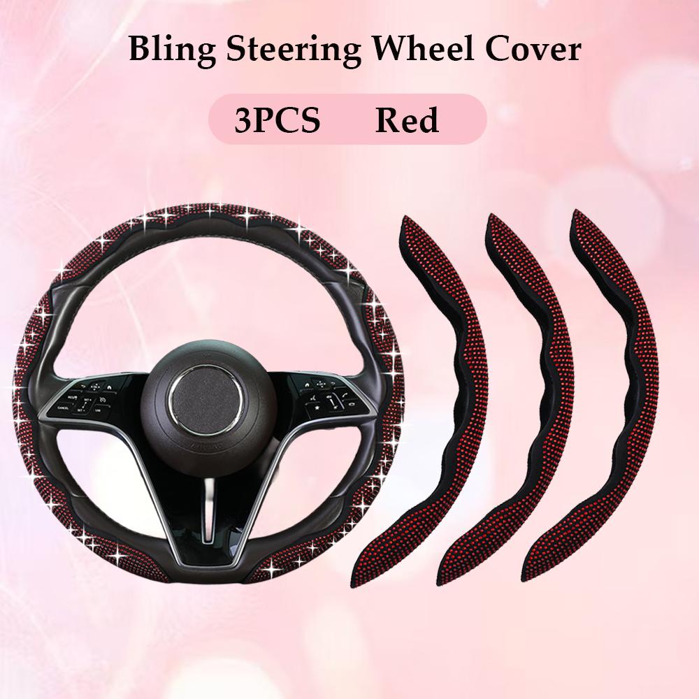 Fashion with Diamond Car Universal 38cm Steering Wheel Cover Colorful Bronzing Diamond BlingBling Steering Wheel Accessories