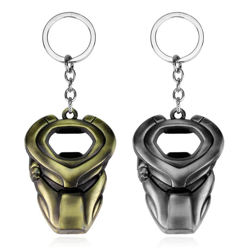 Horror Movie Alien Figure Mask Keychain Predator Head Pendant Keychain Men Jewelry Collier
