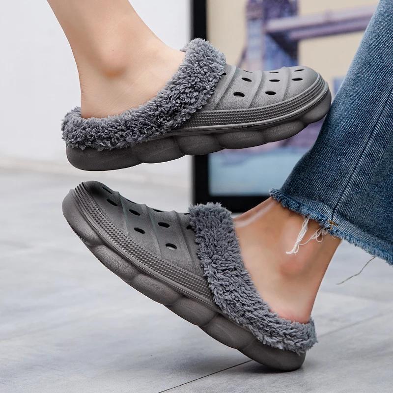 Men's Slippers Non-slip Thick Bottom Slippers Shoes for Men Couple Women Home Shoes Wear-resistant Ventilate Unisex Waterproof