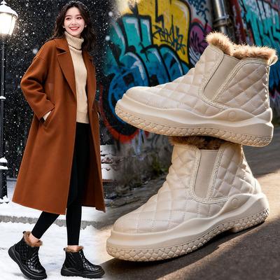 Женские зимние ботинки осень и зима новые бархатные утепленные теплые на толстой подошве универсальные хлопковые ботинки хлопковая обувь