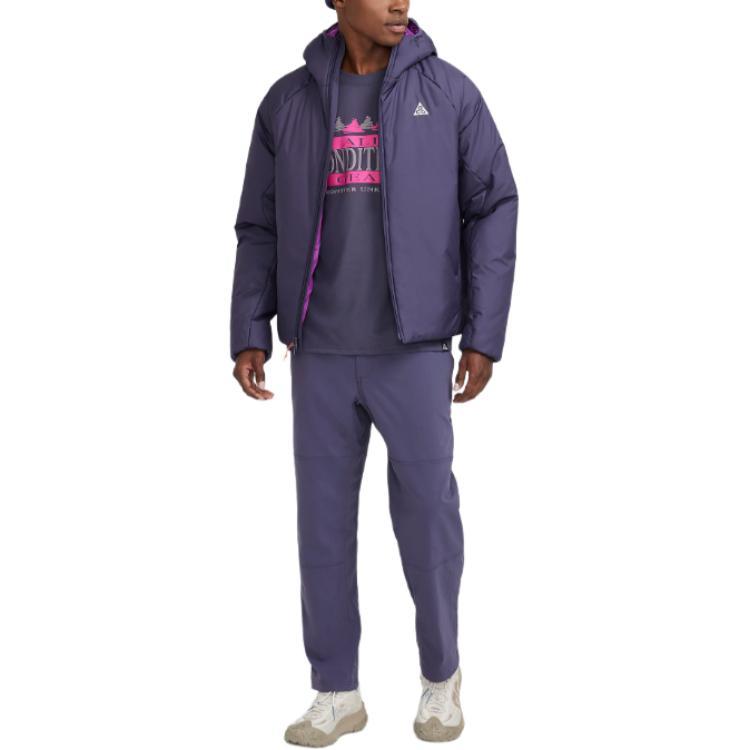 Nike Primaloft Therma-Fit Adv ACG Rope De Dope однотонная удобная куртка с капюшоном мужская куртка Deep-Raisin FV8690-573