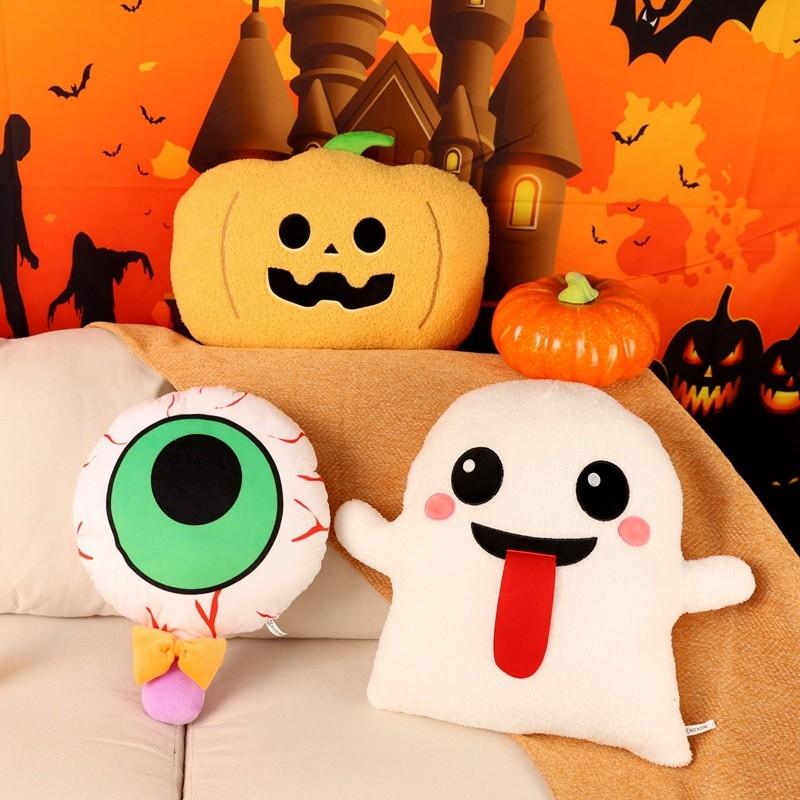 Fun Halloween Ghost Pumpkin Eyeball Plush Toy Pillow For Kids And Party Decor