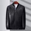 Spring and Autumn New Genuine Leather Jackets Men's Baseball Uniforms Round Neck Sheepskin Jackets Youth Motorcycle Jackets