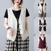 Retro Linen Vest For Women Loose And Versatile Sleeveless Casual Slim Vest Solid Color Waistcoat Cotton And Linen Short Jacket