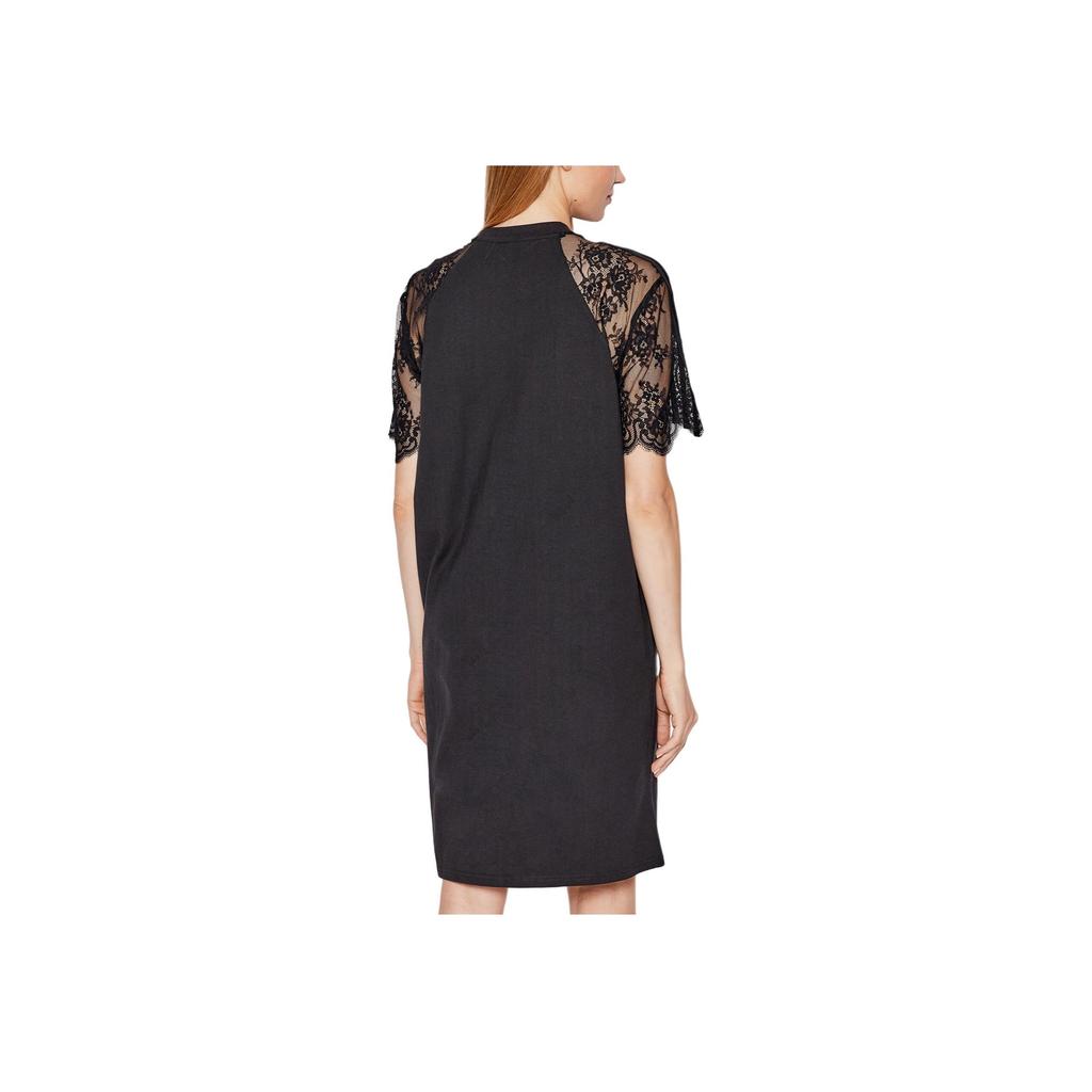 Adidas Breathable Comfortable Round Neck Short Sleeve Dress Women Dresses Black HC4571