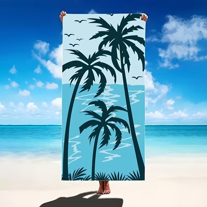 Beach Theme Beach Towel Starfish Shell Printing Microfiber Quick Drying Absorbent Large Bath Towel