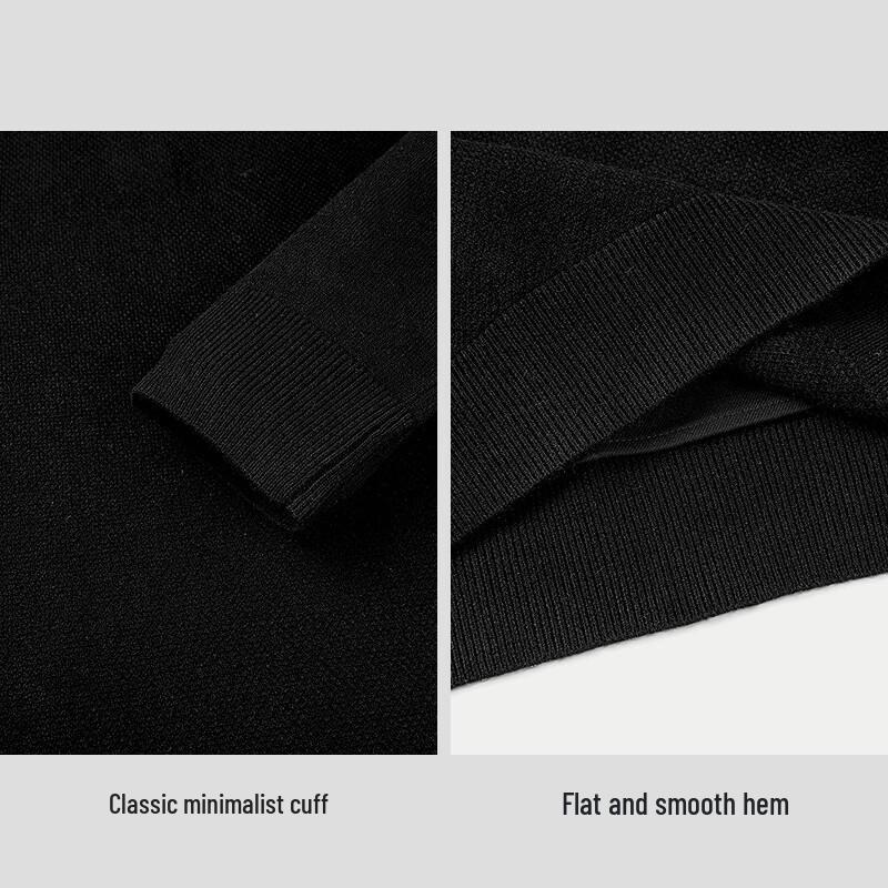 HLA Men's Business Casual Double Collar Knit Sweater