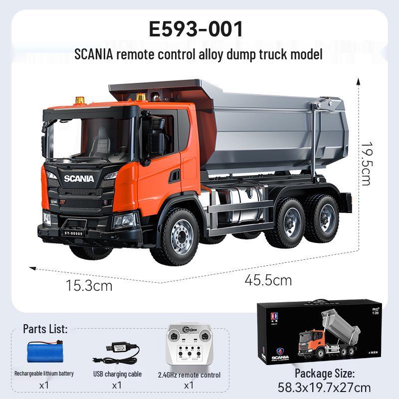 Double Eagle E593 Scania 1:20 Модель игрушечного самосвала из сплава с дистанционным управлением