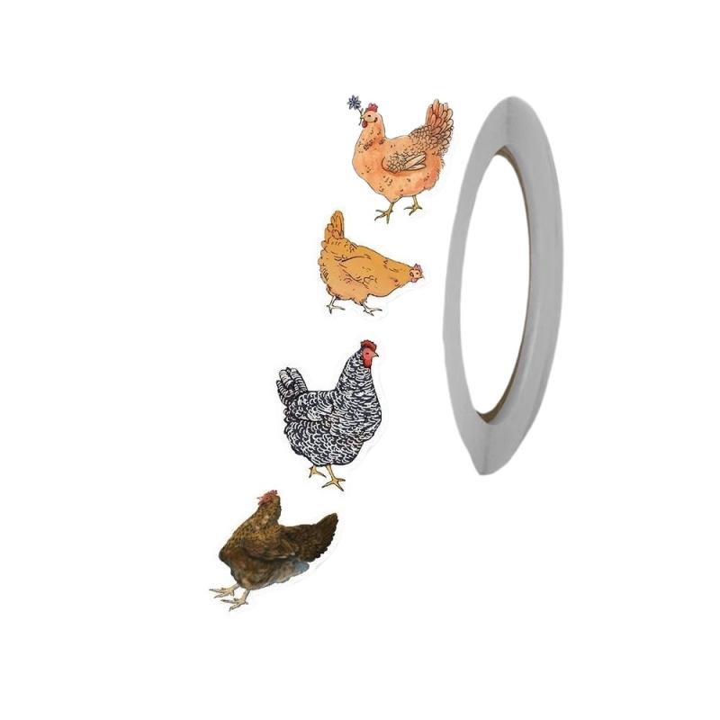 500 шт. Креативная рулонная клейкая лента с курицей, Наклейки с граффити животных, Наклейки для чехла ноутбука, Наклейки для рабочего стола, Наклейки для стакана с водой