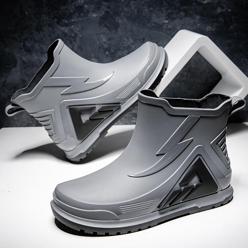 Модные мужские резиновые сапоги Lovers Outdoor Нескользящие водонепроницаемые рабочие водные сапоги Парные резиновые сапоги на платформе до щиколотки Обувь для рыбалки