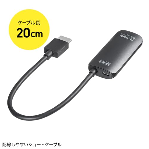 SANWA SUPPLY HDMI To DisplayPort Adapter (8K/30Hz) AD-HD32DP