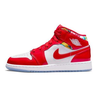 Air 1 Mid SE GS Barcelona Sweater Детские кроссовки Красный Чили-Красный Белый DC7248-600