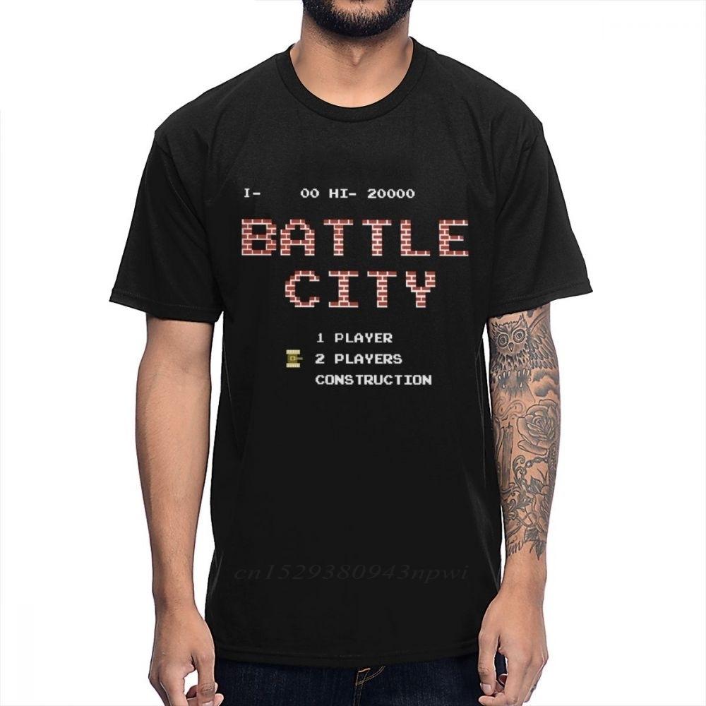 Natural Cotton Old School Game Battle City T Shirt Casual For Unisex Homme Tee Shirt Plus Size Guys Punk Designer Streetwear