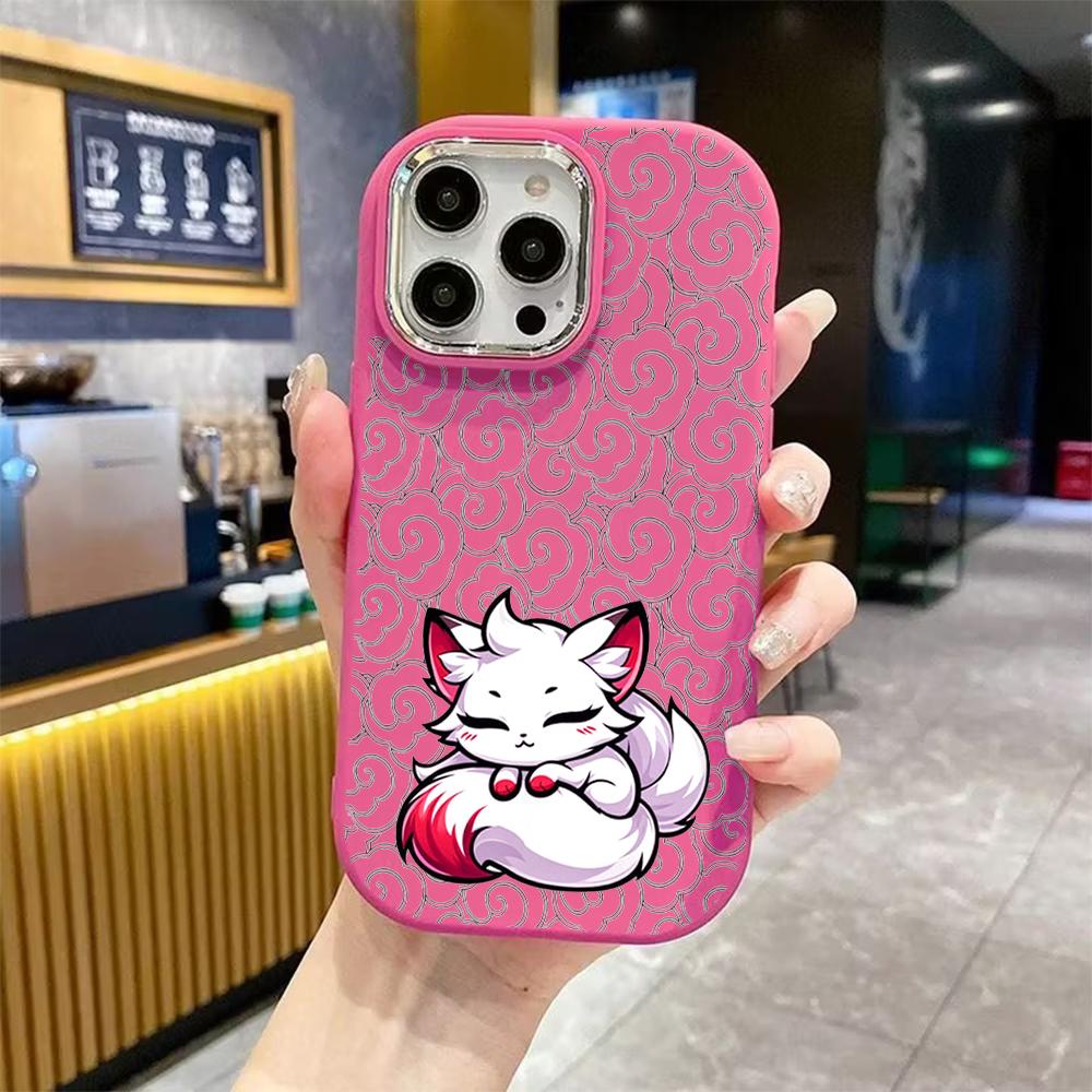 Phone Case: 2D flat design suitable for iPhone 18, 17, 16, 15, 14, 13 Pro protective case, couple style, squinty and lazy, Christmas and Halloween gif
