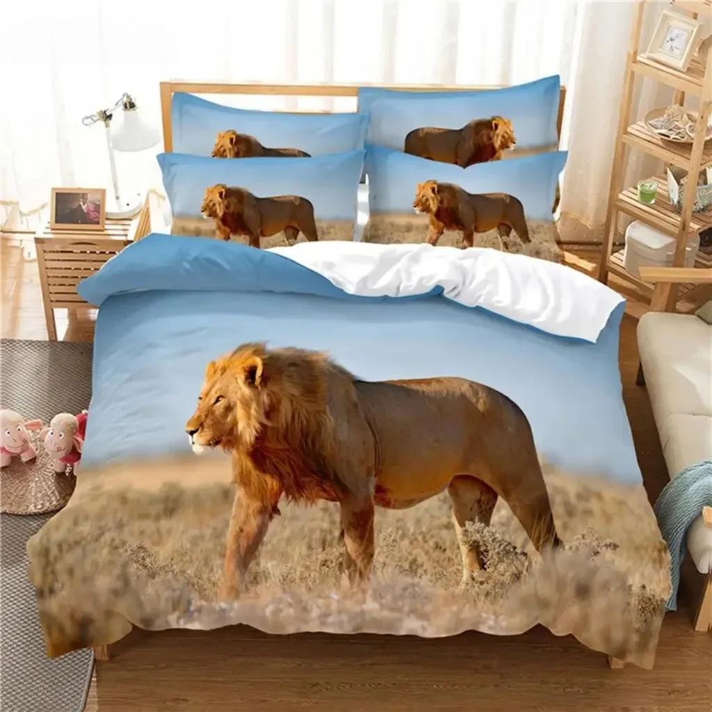 Lion Bedding Set Duvet Cover Set 3d Bedding Digital Printing Bed Linen Queen Size Bedding Set Fashion Design