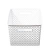 Rectangular Decorative Storage Baskets 2 Pack with Cut-Out Handles Ideal Organizing Household Items Toys Garage Supplies