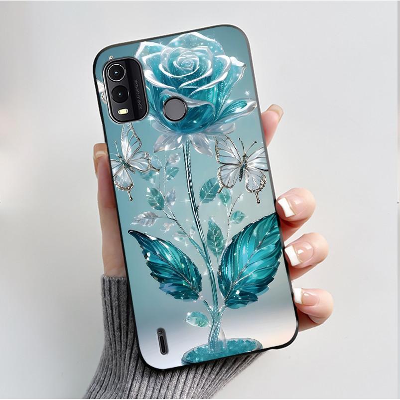 Для Nokia G11+ G11 G21 Чехол Пара Мода Бабочки Цветы Черный Мягкий Силикон ТПУ Чехол для Телефона Для Nokia G11 Plus Задняя Крышка