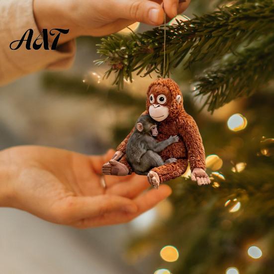 Cute Monkey Keychain 2D Holding Plush Toy Bag Cartoon Keyring Charm Acrylic Hanging Pendant for Backpack Purse Car Keys Decorative Accessory