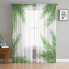Тюлевые прозрачные оконные шторы с пальмовыми листьями для гостиной, спальни, современная шифоновая вуаль, занавески из органзы, декор, шторы