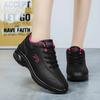 Black Running Sneakers Women Air Cushion Height Increase Comfortable Waterproof Leather Basket Shoes Women Platform Sport Shoes