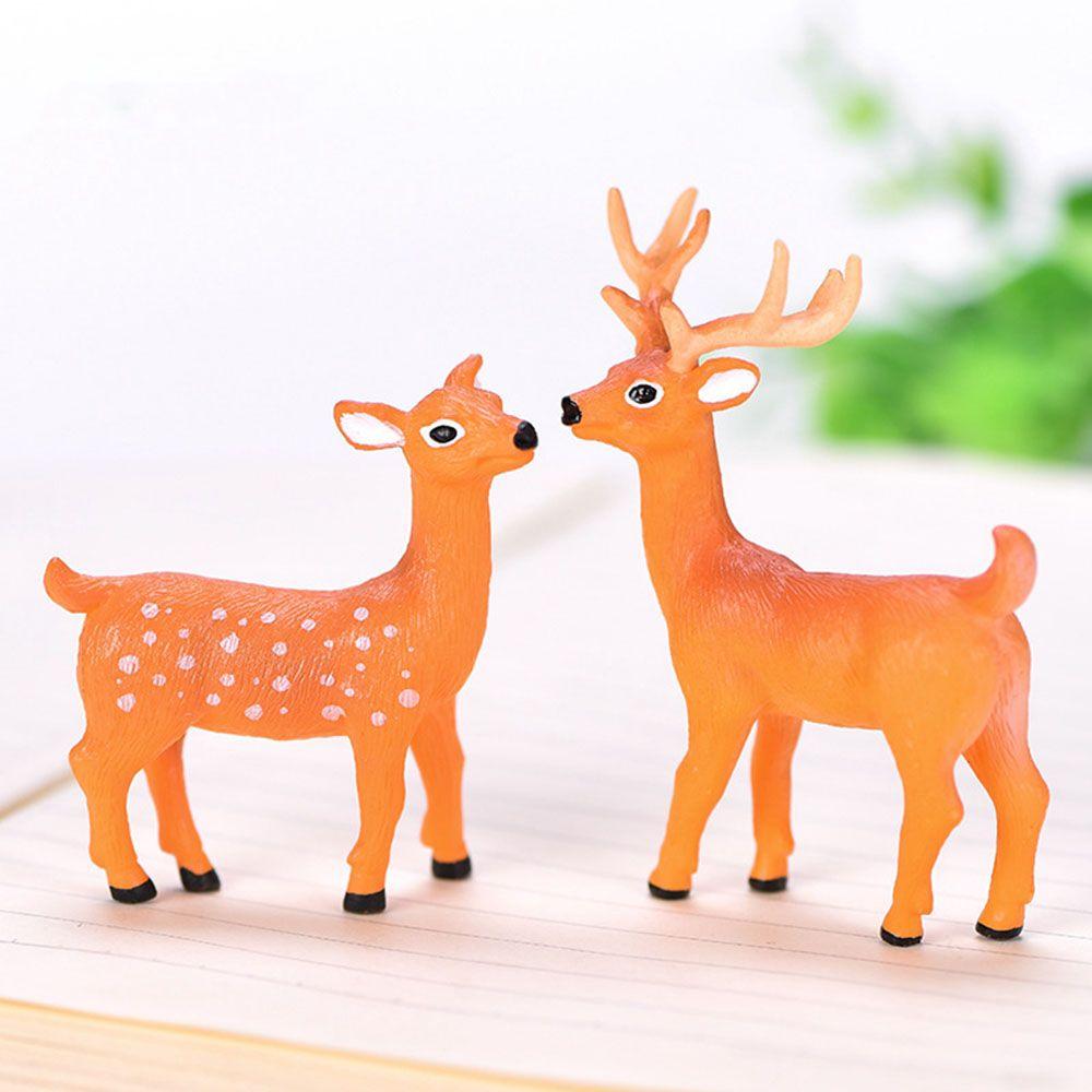 Resin Solid Individuality Creative Simulated Crafts Miniatures Sika Deer Elk Figurines Forest Deer