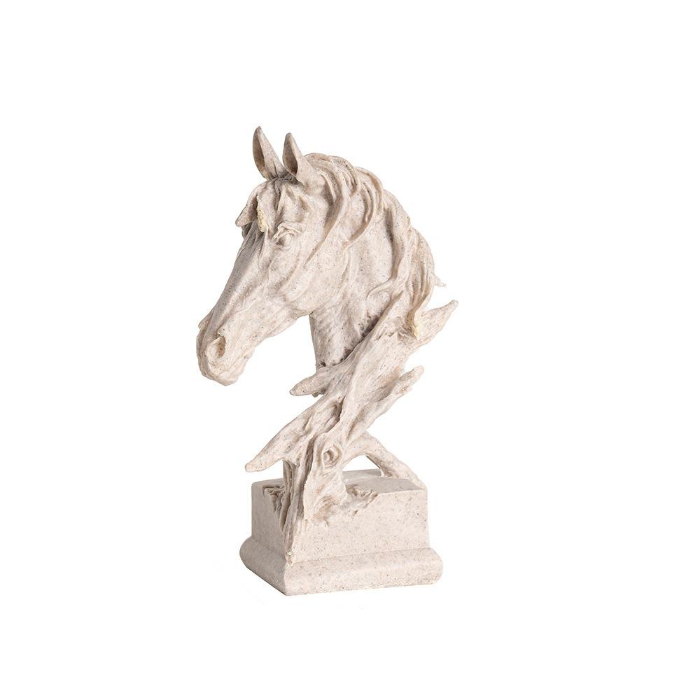 Modern Animal Sculpture Art Miniatures Figurine Micro Landscape Horse Head Statue  Cabinet