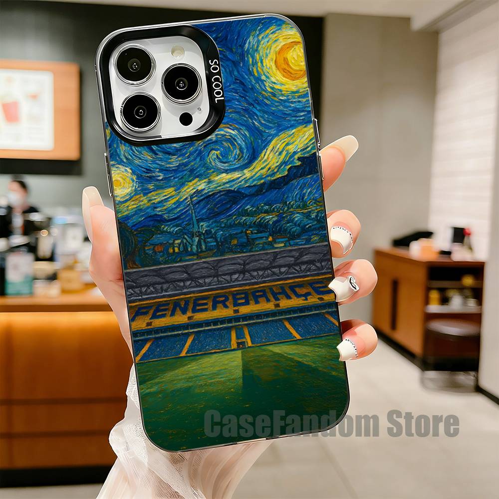 Турция F-F ФенербахчеS-E Для iPhone 17,16,15,14,13,12,11,Pro,MAX,Plus Черный Ударопрочный Конфетный Матовый Чехол