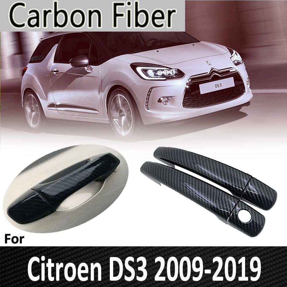Черное углеродное волокно для Citroen DS3 2009 2010 2011 2012 2013 2014 2015 2016 2017 2018 Авто Крышка дверной ручки автомобиля