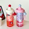 Милая Мультяшная Бутылка для Питья с Трубочкой и Разделителем для Чая/Воды, 650 мл, Большая Емкость, Стаканы для Воды из Tritan для Девочек, Стакан для Сока