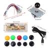 Fafeicy Arcade Game Button Kit Zero Delay Arcade Game DIY Kit Parts 10 Buttons Joystick USB Encoder for MAME PC + +