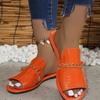 Fashion 2024 High Quality Ladies Shoes Basic Women's Slippers Summer Daily Slippers Women Chain Round Toe Flat Plus Size Women's Sandals