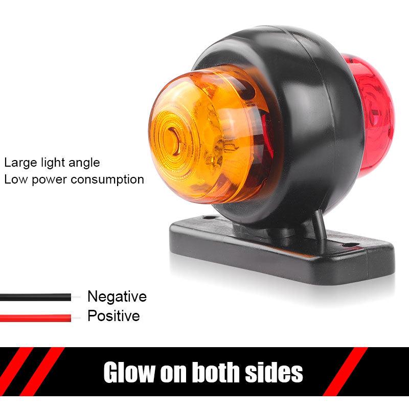 12V 24V Dual-sides LED Side Marker Lamps Rear Signal Indicator Light Tail Brake Warning Lights for Truck Trailer Lorry Van RV