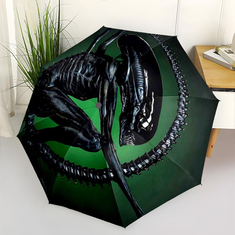 Alien Fashionable Automatic Opening/Closing Folding Umbrella. Portable and Foldable, Ideal for Gift, Travel, and Daily Use.