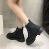 Retro High Top Thick Soled Short Boots for Women's  Autumn British Style Versatile Comfortable Non Slip Chunky Single Boots
