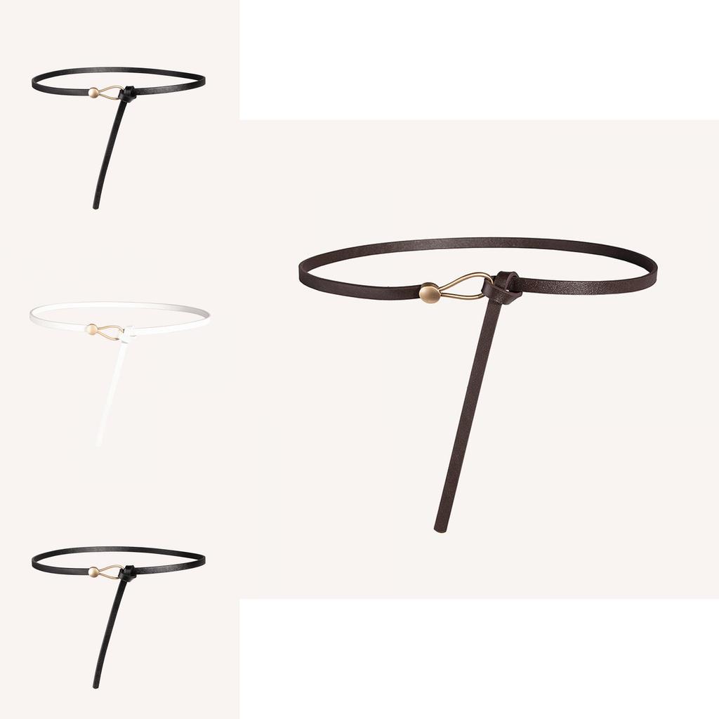 Тонкий пояс из ПУ с металлической пряжкой для повседневного платья и в стиле ретро