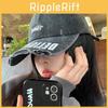 Chic Wide Black Brim Baseball Cap For Women With Distressed Style Versatile