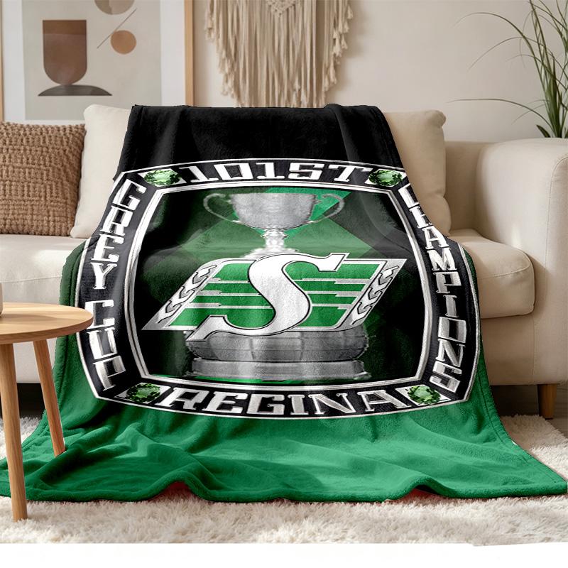 Saskatchewan Roughriders Soft and comfortable flannel Suitable for sofas living rooms outdoor camping travel and also makes a great anniversary gif