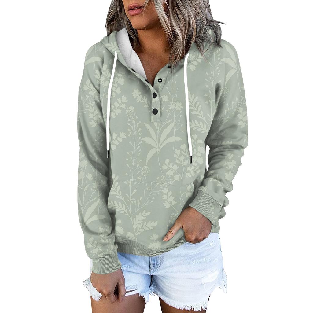 Женская модная облегающая толстовка с капюшоном и цветочным принтом с длинным рукавом