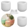 Candle Cup Mold with Lid Easy Release Non-sticky Reusable Silicone Round Candle Holder Mould Storage Caddy Mold Resin DIY Crafts Supplies
