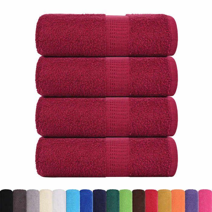 VidaXL Serviettes de toilette 4 pièces FROGN Bordeaux 30 x 30 cm 100 % coton 136729