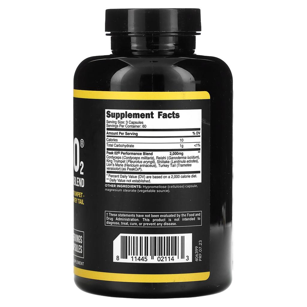 Peak O2, Ultimate Mushroom Blend, 2,000Mg, 180 Capsules (666Mg per Capsule)