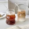Cloud Cup Coffee Glass Cups with Straws High Borosilicate Juice Cups Spiral Cups Chubby Cold Drinks Cups Milk Tea Cups.
