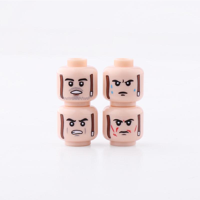 MOC городские аксессуары, строительные блоки, военные минифигурки раненых спецназа, блок с головами лица, военные фигурки солдат, детали блоков