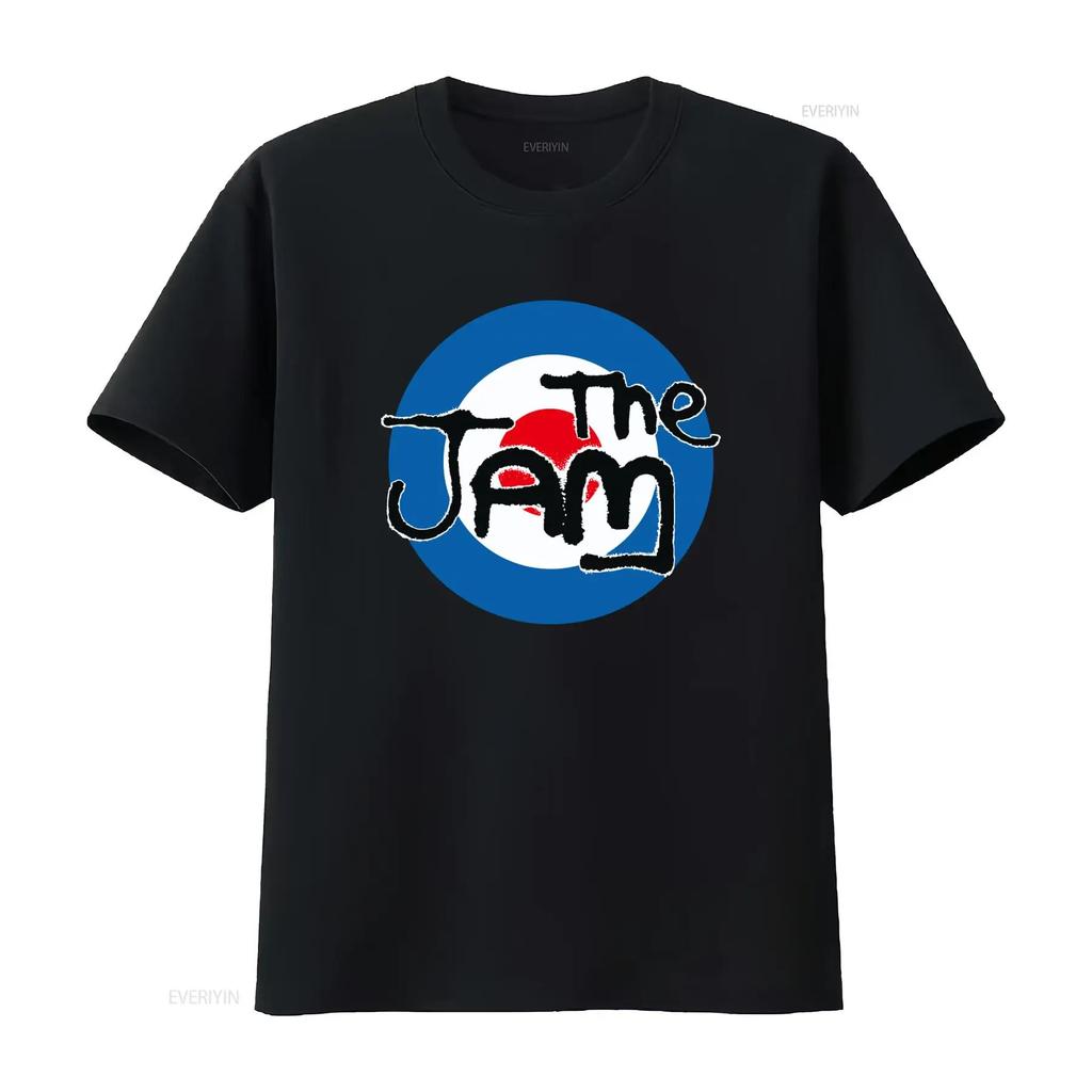 The Jam Target Logo Soft Hand Ink T Shirt Band Merch Classic Rock Design Fit Vintage Top For Everyday Wear